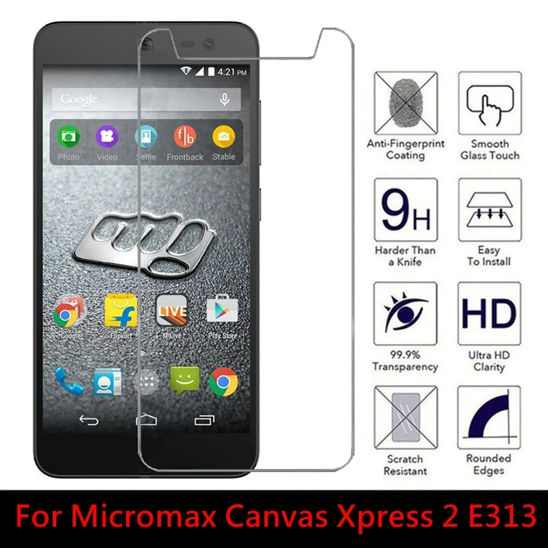 2.5D Закаленное стекло для Micromax Canvas Xpress 2 9H Высокое качество Взрывозащищенная