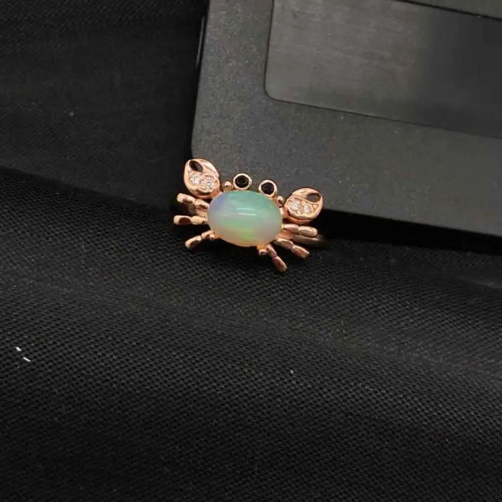 rose gold plating Натуральное Австралийское опал серебряное кольцо с драгоценными камнями Твердое Серебро 925 пробы кольцо с опалом для женщин - Цвет камня: rose gold plating