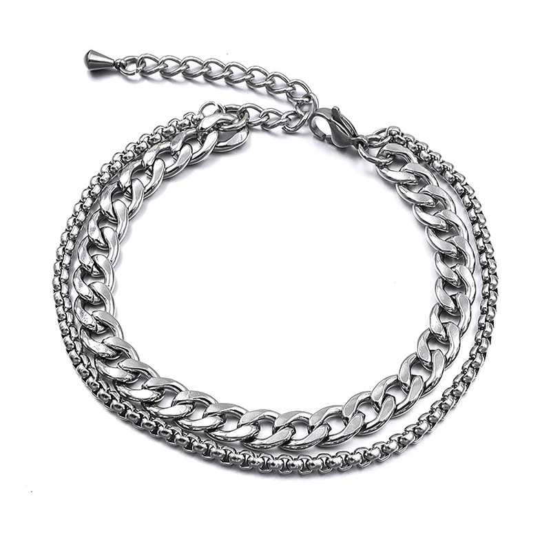 Silver Color Stainless Steel Beach Anklet For Women Accessories Summer Men Ankle Bracelet On Leg Chain Foot Jewelry Part Gift