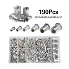 Заклепки из алюминиевого сплава с плоской головкой, 190 шт.