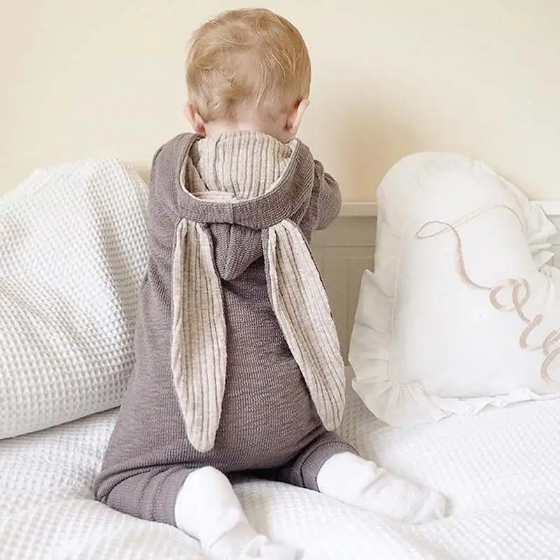 

Детские комбинезоны Для маленьких девочек весна ползунки Для мальчиков ясельного возраста теплая детская одежда с длинными рукавами Симпа...