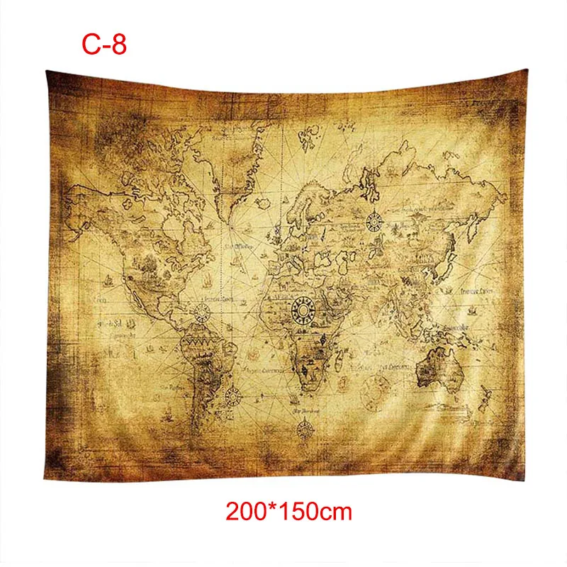 Wall Hanging Art World Map Tapestry Bohemian Home Decoration Blurry Beach Throw HTQ99 | Дом и сад