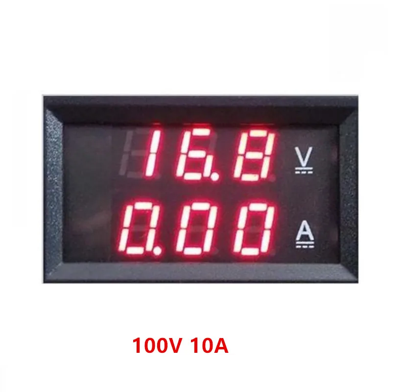 Red Red 10A DC 0-100V 10A 50A 100A электронный цифровой вольтметр Амперметр постоянного тока 0,56 ''светодиодный Дисплей Напряжение Регулятор Вольт Ампер Измеритель Тока Тестер - Цвет: Red Red 10A