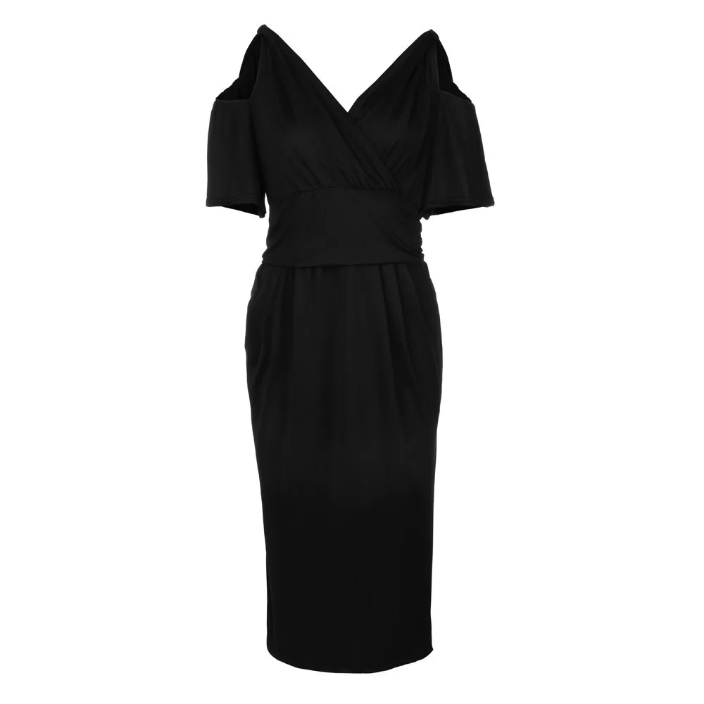 Модное женское мягкое платье размера плюс с v-образным вырезом без бретелек