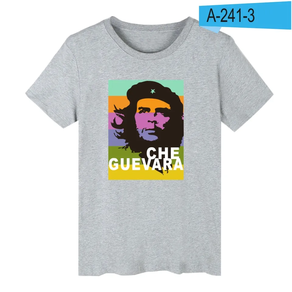 Gray LUCKYFRIDAYF Che Guevara t-shirts printed summer sport men women t shirts casual o-neck tee shirt short sleeve t-shirt tops 4XL - Color: Gray