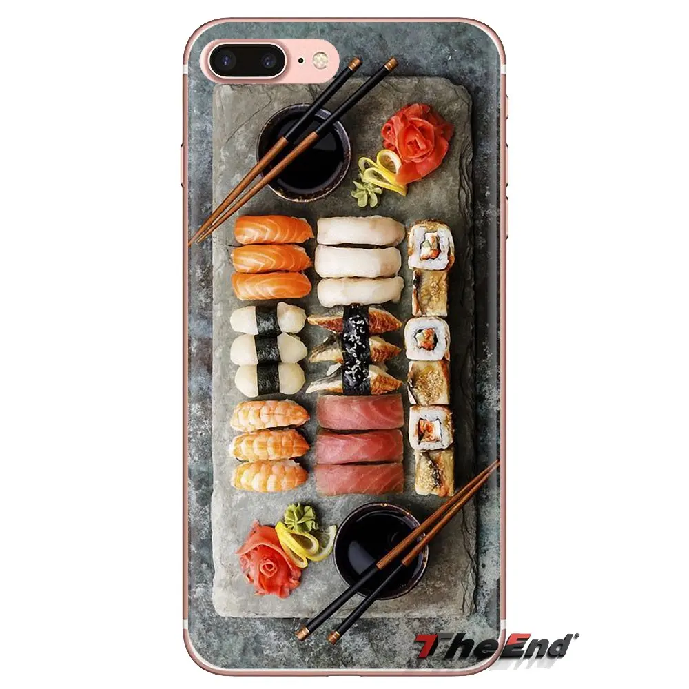 Sushi Salmon Crab Vegetables Transparent TPU Cover Bag For Samsung Galaxy S3 S4 S5 Mini S6 S7 Edge S8 S9 S10 Plus Note 3 4 5 8 9 |