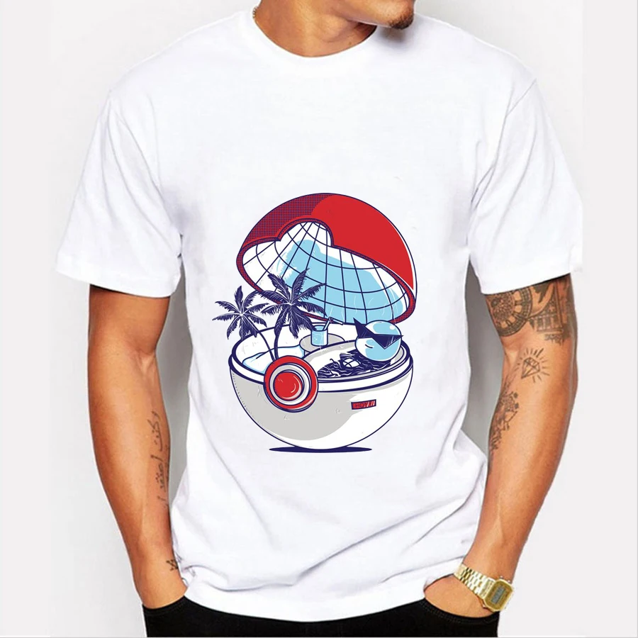Для мужчин футболка Новинка 2017 года с покемонами Harajuku Забавный Charmander печати