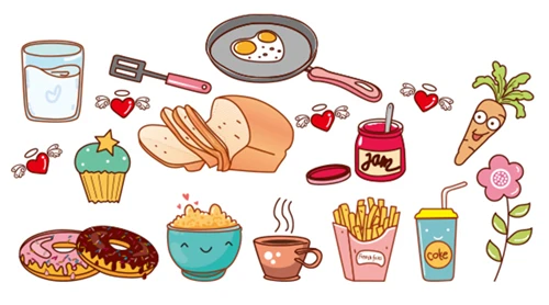 [SHIJUEHEZI] кухонная наклейка s ПВХ материал DIY мультфильм посуда для приготовления пищи наклейка для домашнего шкафа холодильника плитка украшения - Цвет: Kitchen Sticker 2