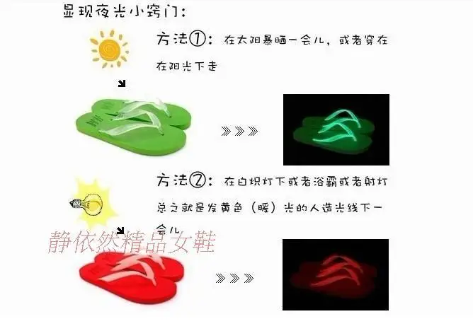 New Arrivals Luminous Flip-flops Couples Beach Leisure Casual Shoes With Flat Non-slip Fluorescence Cool Slippers Men And Women | Обувь