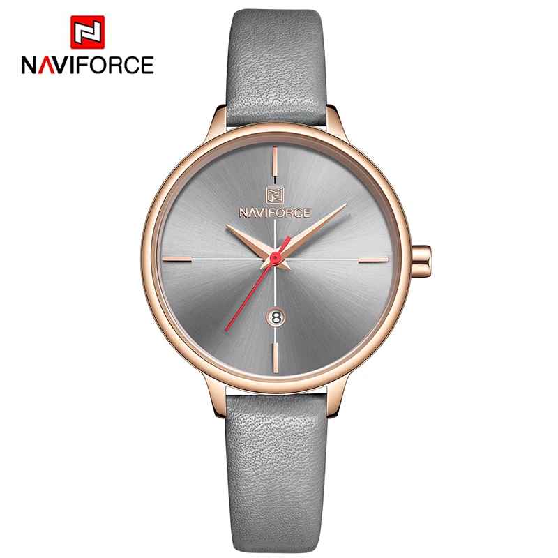 NAVIFORCE женские часы Топ бренд класса люкс модные кварцевые наручные кожаные
