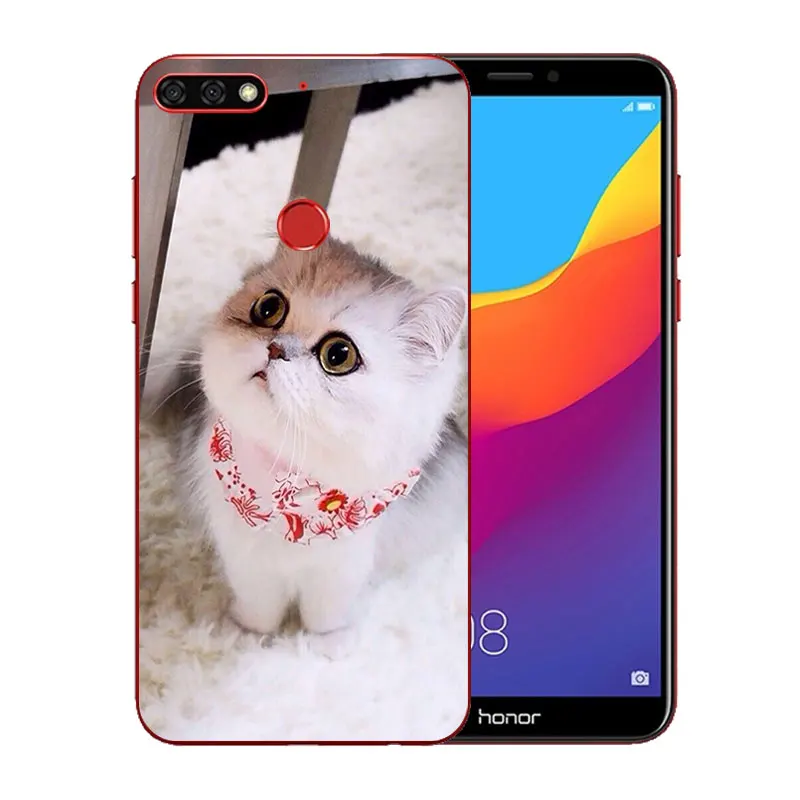 5 7 дюйма для Huawei Honor 7C Прозрачная силиконовая задняя крышка с узором Marb C Aum-L41