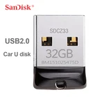 Оригинальный USB-накопитель SanDisk Cruzer Fit CZ33, 64 ГБ, супер мини-USB-Флешка 32 Гб, USB 2,0, флеш-накопитель 16 ГБ, карта памяти