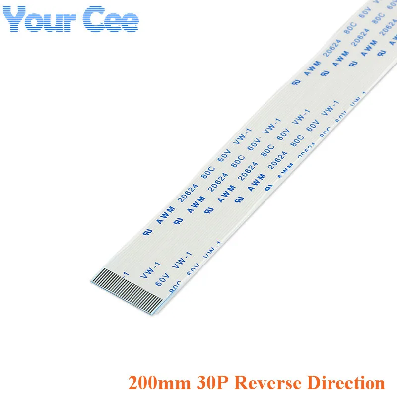 5 pcs 200MM Length 30 Pin 0.5mm Pitch FFC FPC TTL Ribbon Flat Cable Reverse Direction Flex For Camera Touchpad Mouse Pad | Электронные