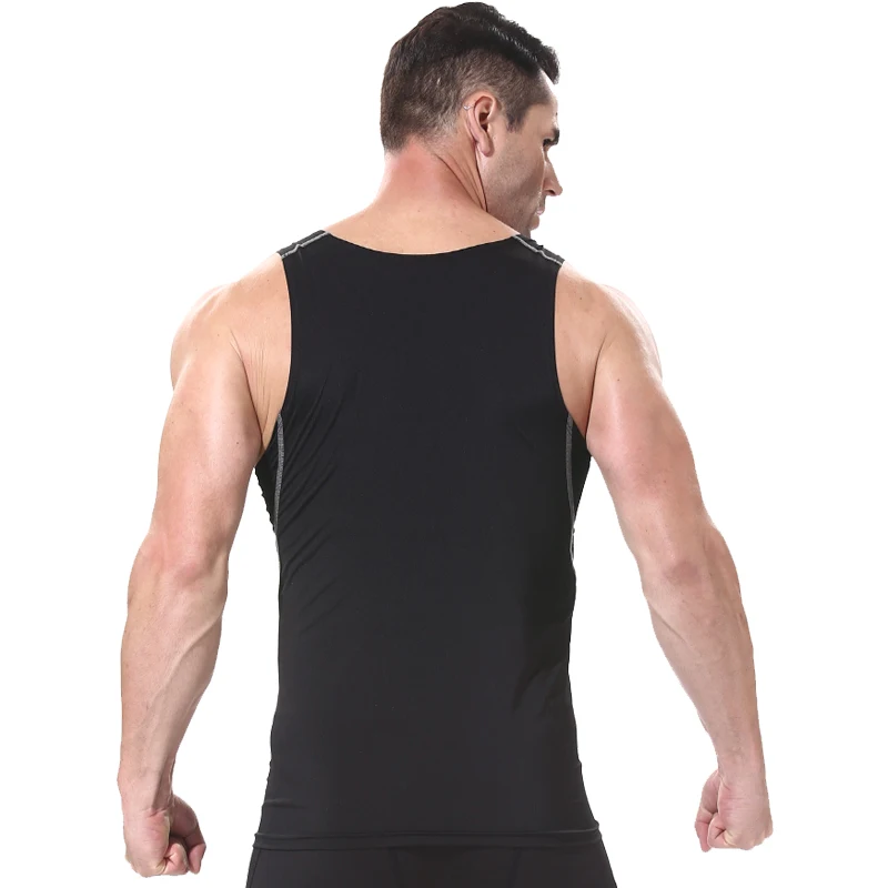 Быстросохнущие облегающие рубашки без рукавов для бега мужской спортивный жилет