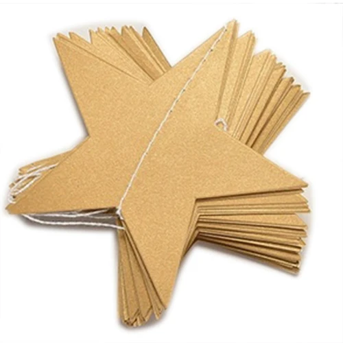 4 м Звезда Бумажная гирлянда для дома свадьба Баннеры Висячие украшения золото