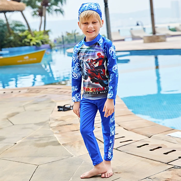 Children Swimsuit Boy Long Sleeve Swimwear Kids Anti-UV Baby Boys Two Piece Bathing Suits Swimming Suit 2019 | Спорт и развлечения