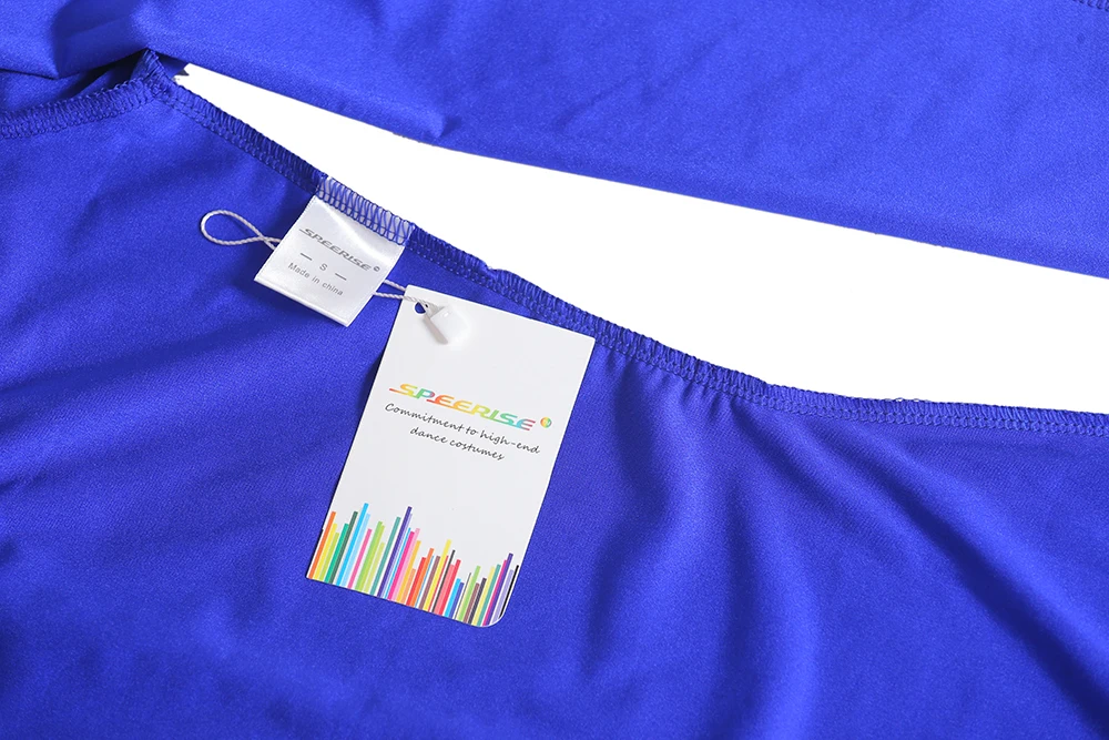 SPEERISE Женские Длинные рукава Unitard Stirrups полное тело Королевский Синий лайкра боди