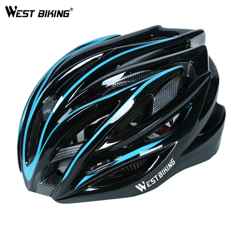 Blue Black WEST BIKING ультралегкий цельный литой велосипедный шлем горный MTB велосипедный шлем Casco Capacete Ciclismo велосипедные шлемы - Цвет: Blue Black