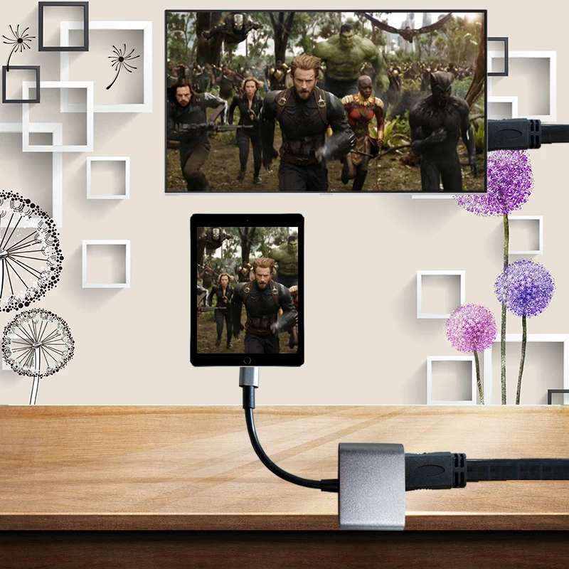 AV HD tv видео аудио цифровой кабель адаптер для iPhone к MI конвертер Совместимость