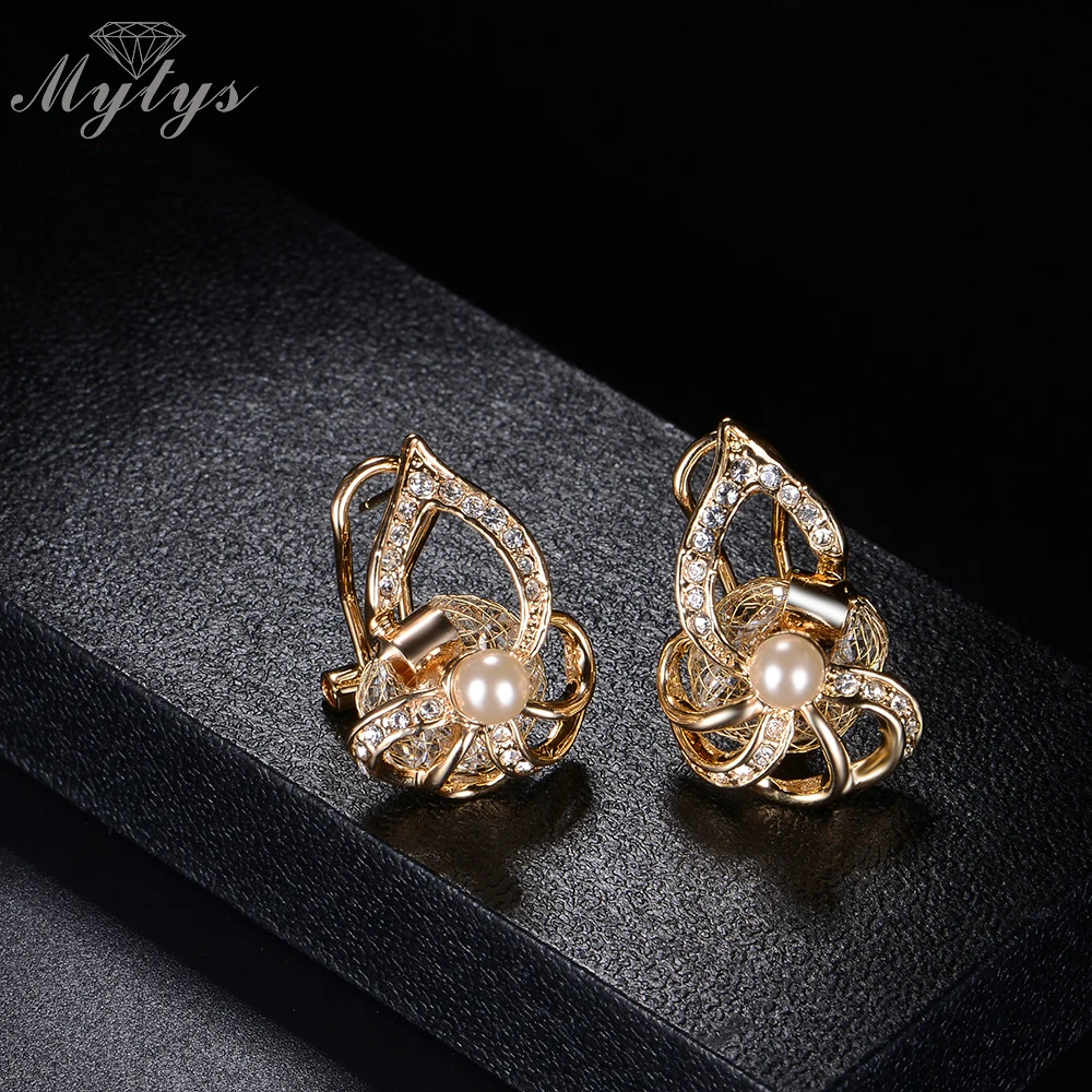 Новое поступление жемчужное и хрустальное ожерелье Mytys с кулоном серьги из