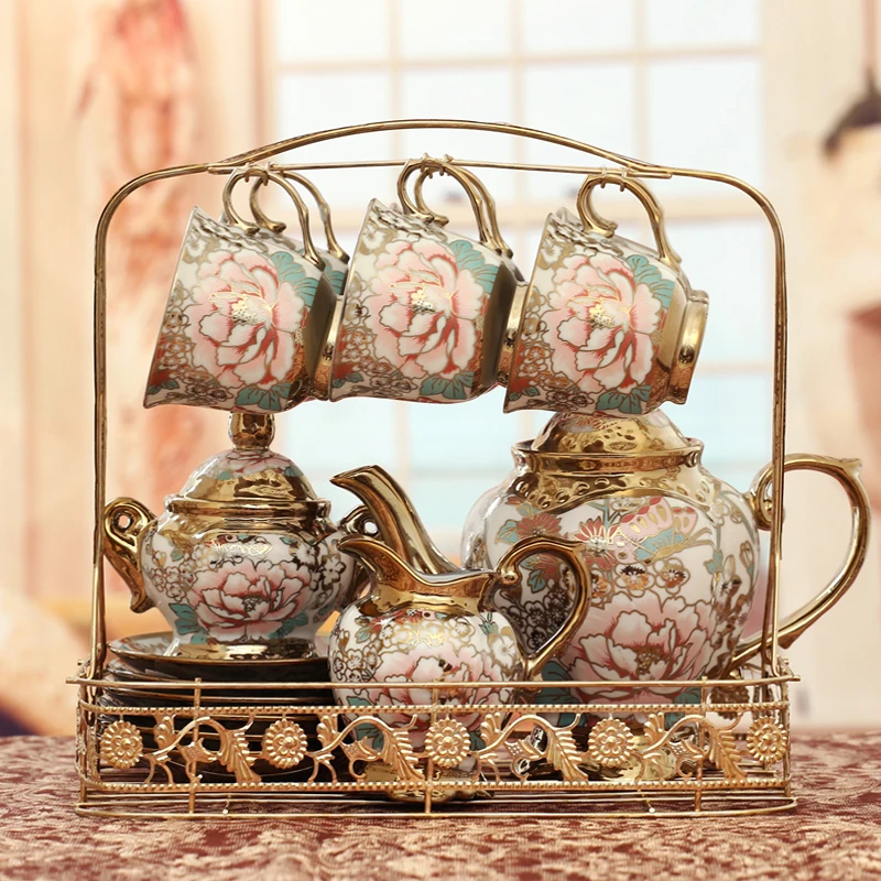 Керамические кофейные горшки чашки из костяного фарфора модный чайный набор для