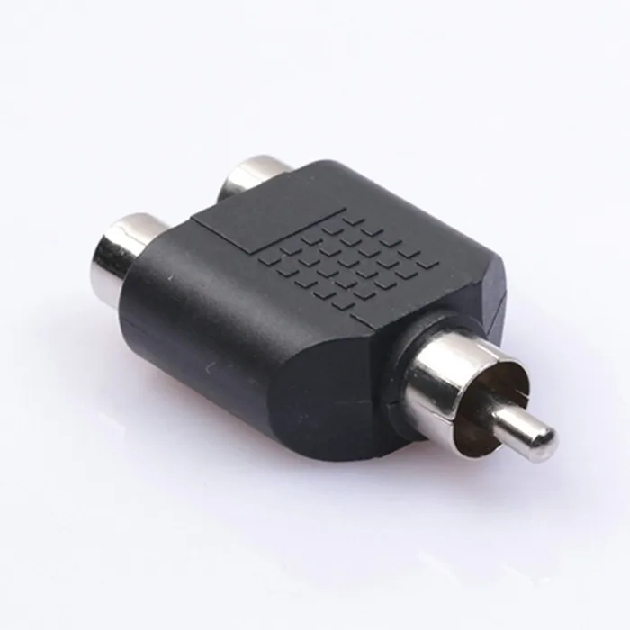 20 шт./лот бесплатная доставка переходник RCA папа 2RCA мама y сплиттер удлинитель