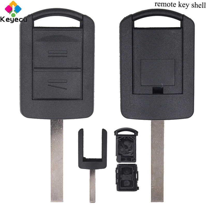 

KEYECU Replacement Remote Control Car Key Shell Case - 2 Buttons & HU100 Blade - FOB for OPEL VAUXHALL Corsa Agila Meriva Combo