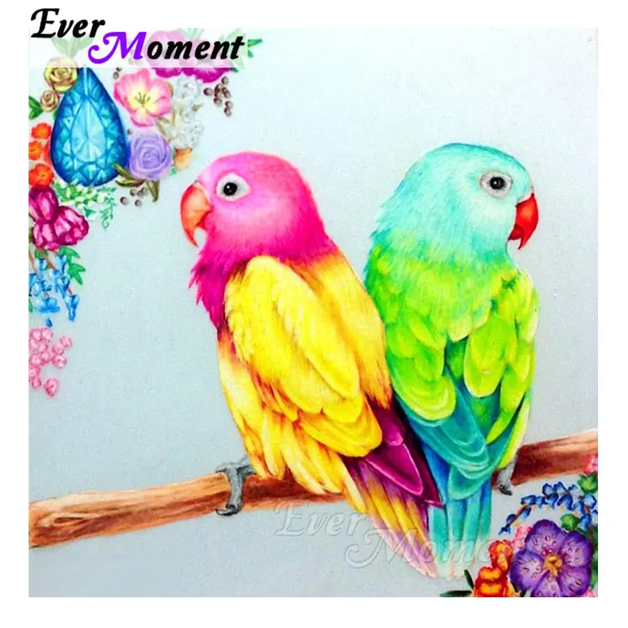 

Ever Moment Diamond Painting 5D DIY Bird Parrot Picture Mosaic Rhinestone Decoration For Home Diamond Embroidery Handmade S2F069