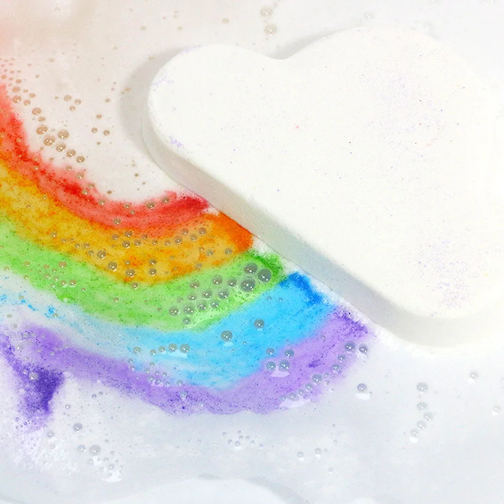 

Natural Organic Skin Care Cloud Rainbow Bath Salt Exfoliating Moisturizing Bubble Bath Bombs Ball