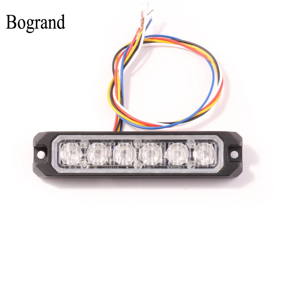 

Bogrand Led Flash Car Strobe Light 18w Flashing Light Led Hazard Emergency Lights For Trucks 6leds Grille Warning Light Bar