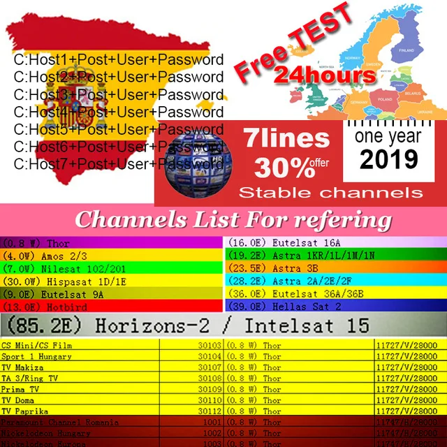 1 Year 7 Clines Cccam Europa 1 год 7 Клинок для gt медиа/Бесплатный спутниковый ресивер FULL HD DVB-S2 Поддержка Cccam через USB Wifi ключ - Цвет: 1 Year 7 Clines