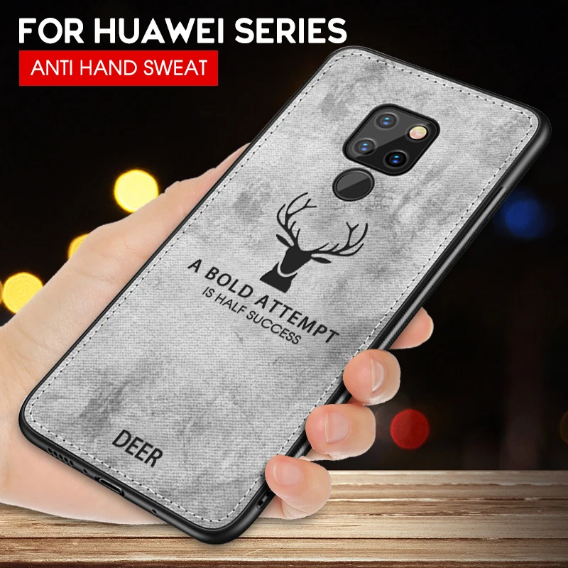Брезентовый рельефный чехол с оленем для huawei Honor 10i P Smart Plus/Y6 Pro, мягкий силиконовый чехол с краями для Honor 8A 8C 8X Max View 20