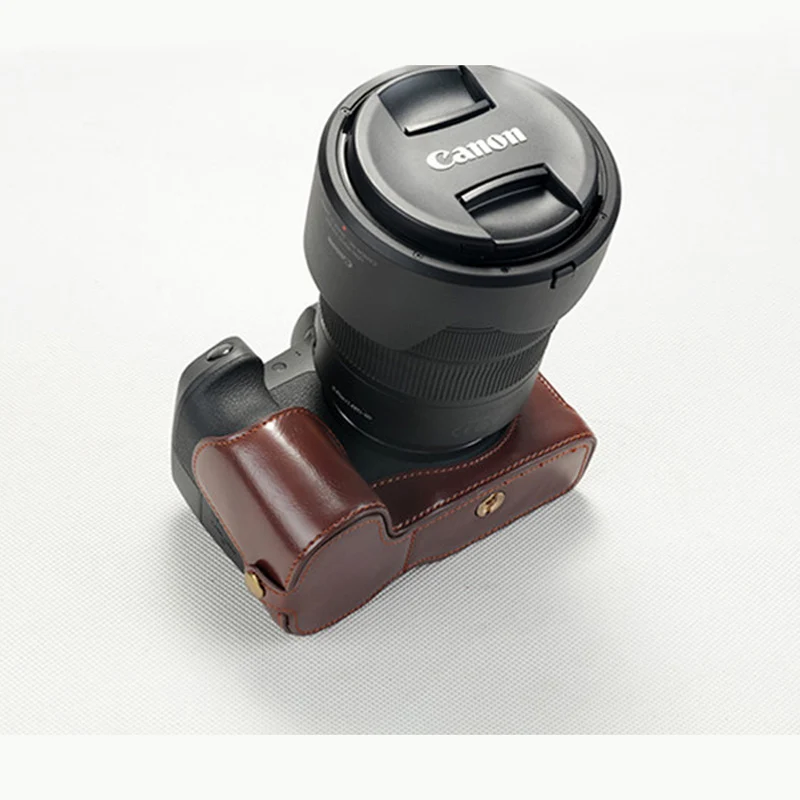 Чехол накладка из искусственной кожи для камеры Canon EOS R с отверстием