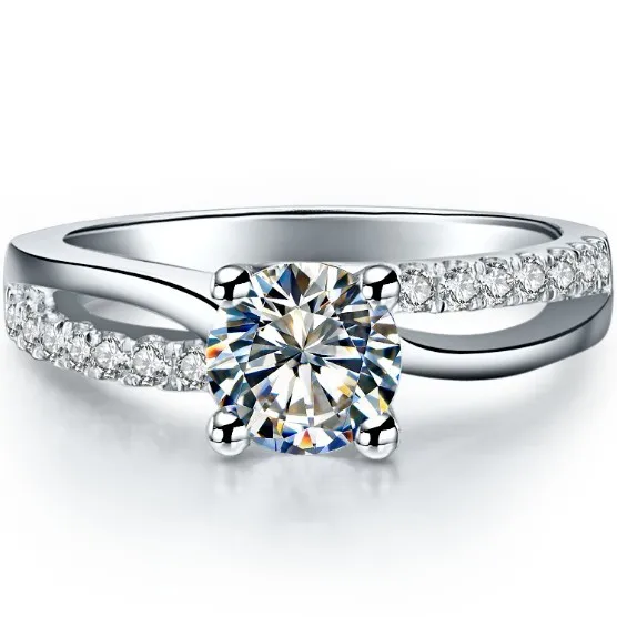 

Exquisite Diamond Rings 925 Sterling Silver Engagement Ring for Women High Quality 1Ct Proposal Rings