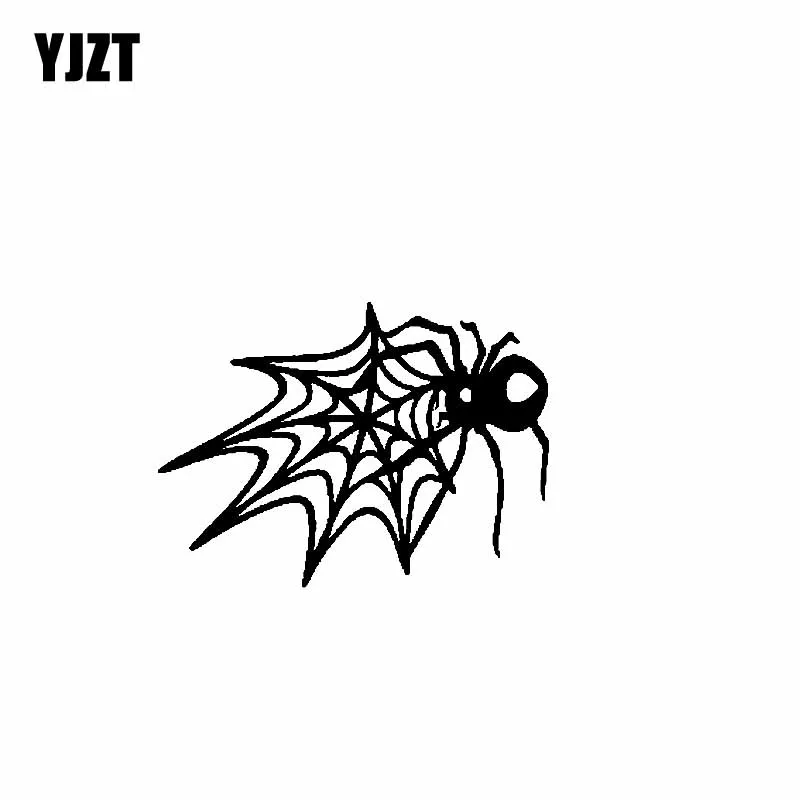 YJZT 19CM*13.6CM Spider Web Car Funny Vinyl Decal Sticker Black/Silver C19-0308 | Автомобили и мотоциклы