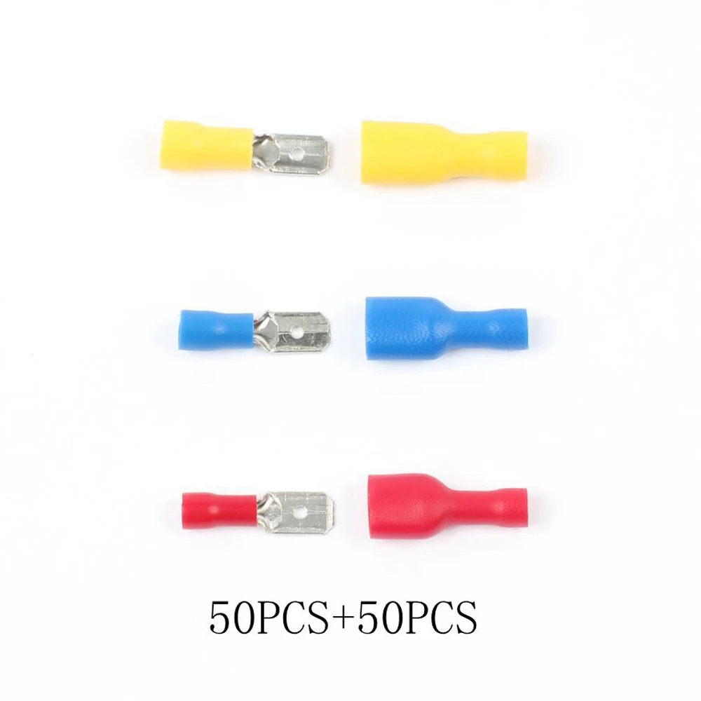 50 пар/компл. 16 10AWG MDD + FDFD 1 25/2/5.5 250 Женский Мужской изолированный Spade Соединительный