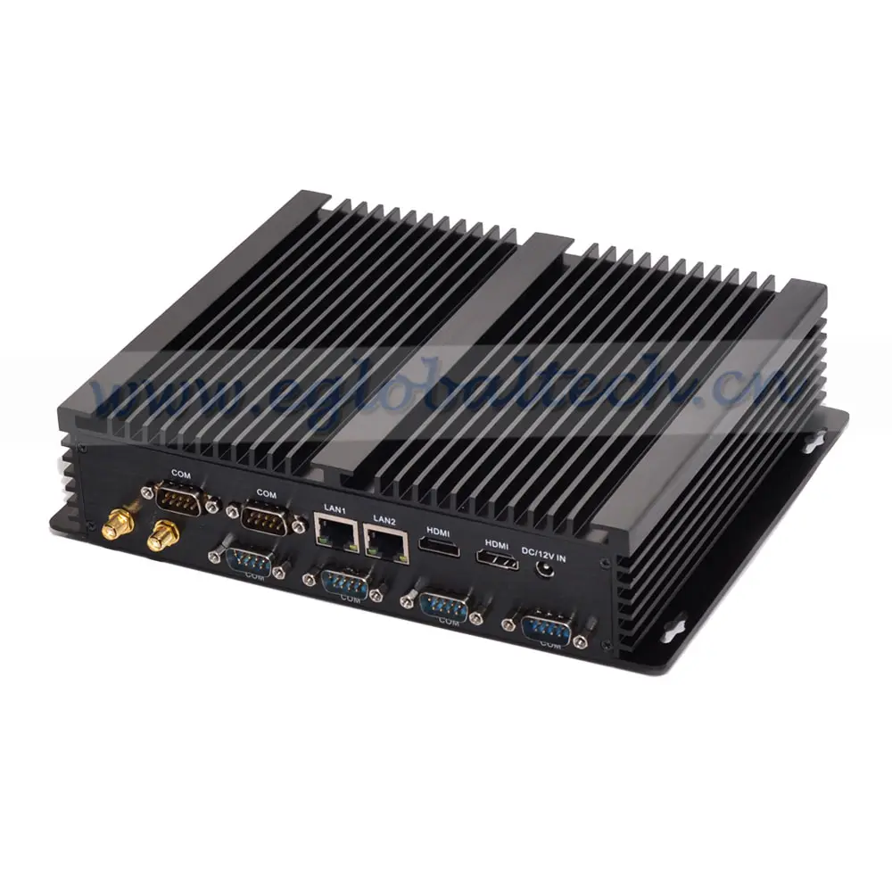 Eglobal 2 Intel 82583V Nics 6 COM SIM промышленный безвентиляторный мини ПК Barebone компьютерный
