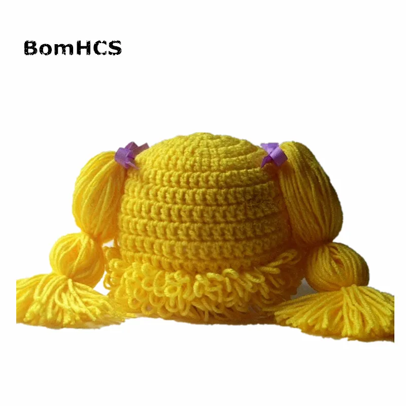 BomHCS милый парик из свиного хвоста шапка бини для женщин и девочек 100% ручная