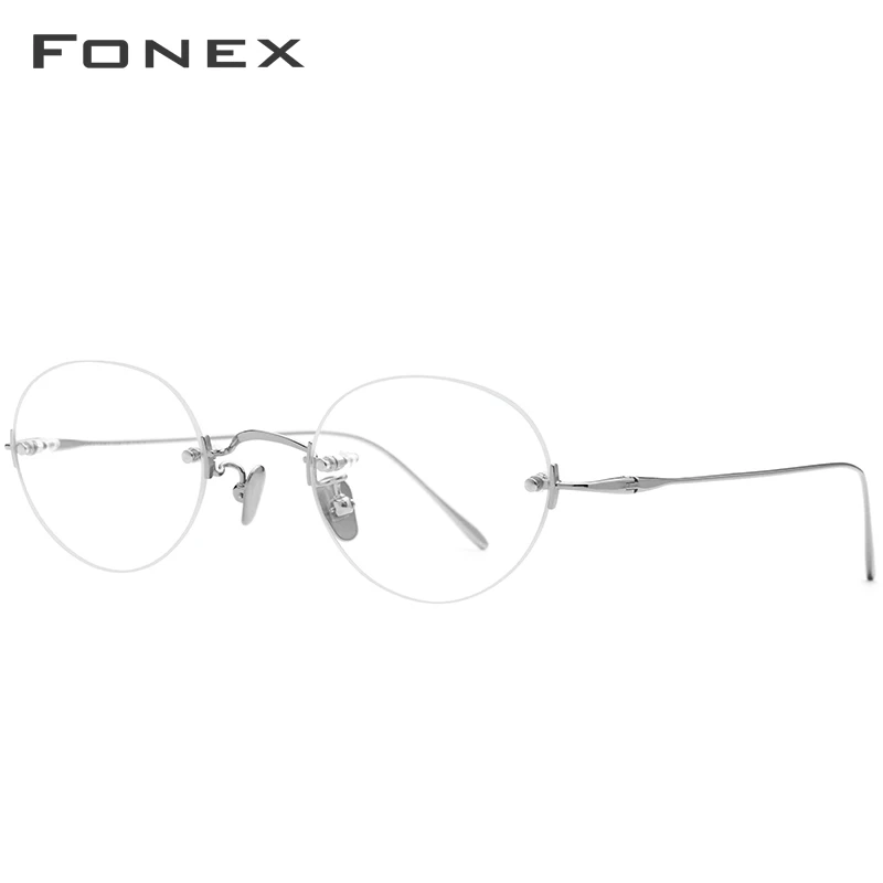 FONEX Титановые очки без оправы B женские винтажные Ретро в оправе мужские
