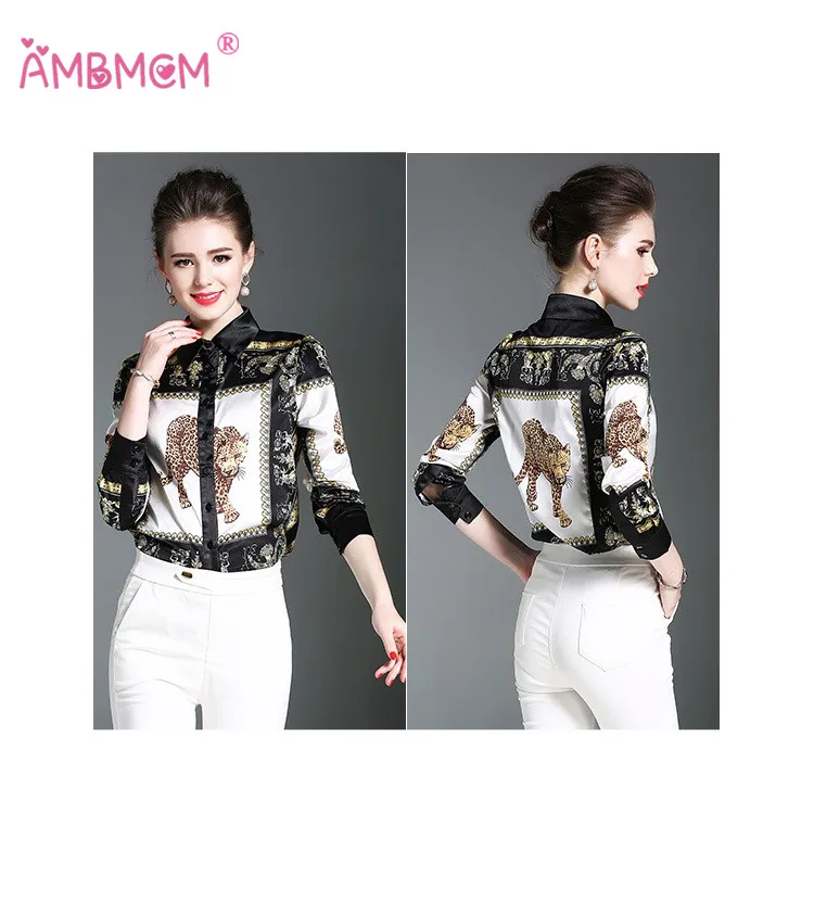 Женская блузка с отложным воротником Повседневная рубашка длинным рукавом и