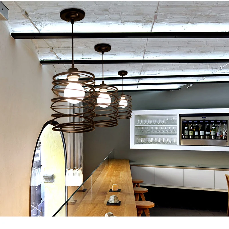 American retro minimalist industrial style chandelier creative restaurant counter clothing store aisle lighting | Освещение