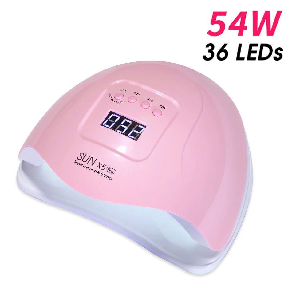 54W Nail Lamp(Pink) ViiNuro SUN X5 Plus Светодиодная лампа для сушки ногтей lcd 36 светодиодный s УФ-лампа Сушилка для сушки гель-лака для ногтей автоматический датчик таймер маникюрные инструменты - Цвет: 54W Nail Lamp(Pink)
