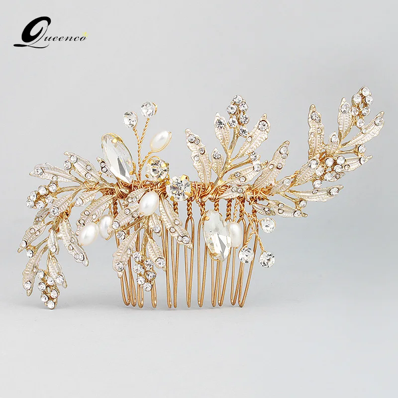 Свадебный гребень для волос с кристаллами свадебный аксессуар ручной работы