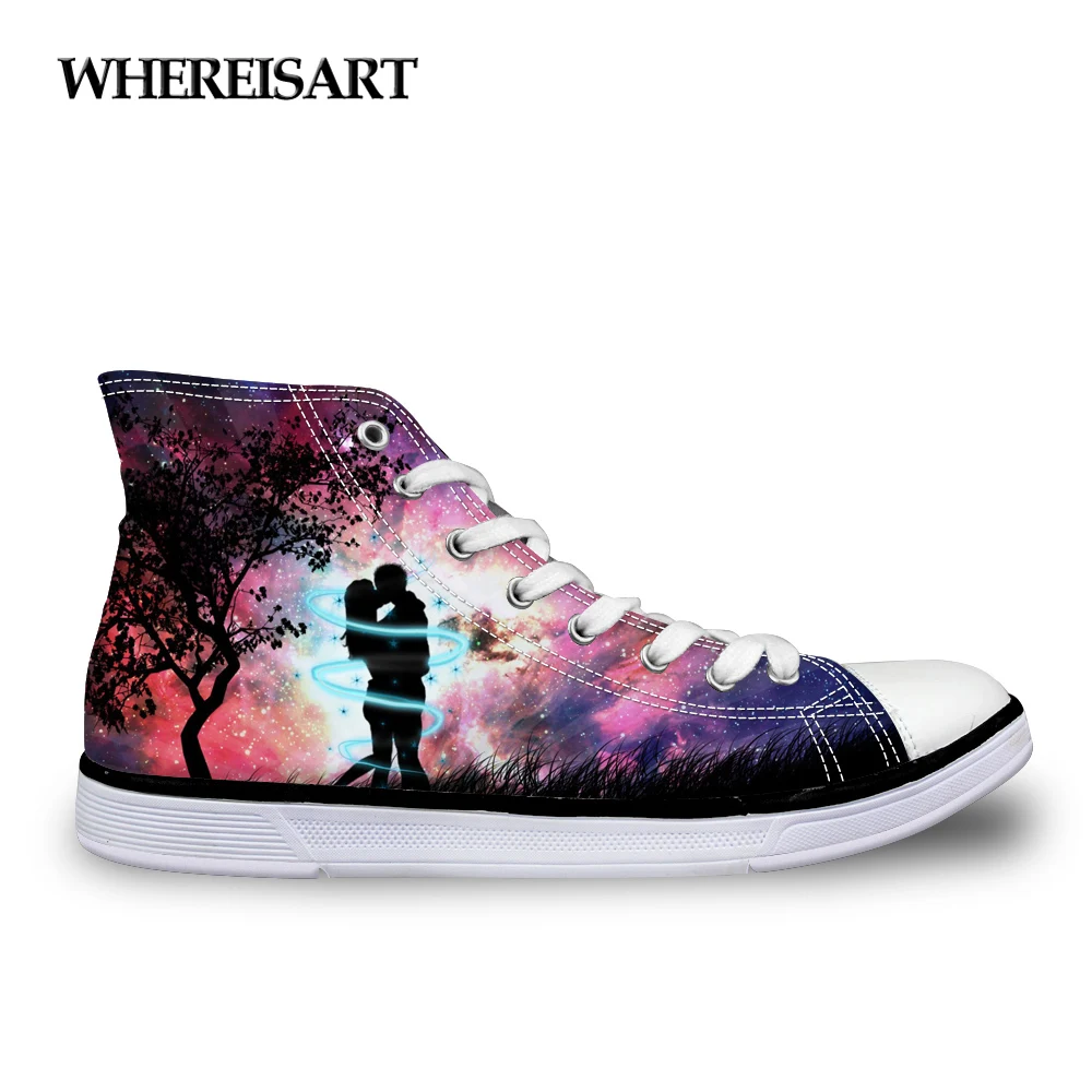 Женская парусиновая обувь WHEREISART повседневная Дизайнерская с высоким берцем и