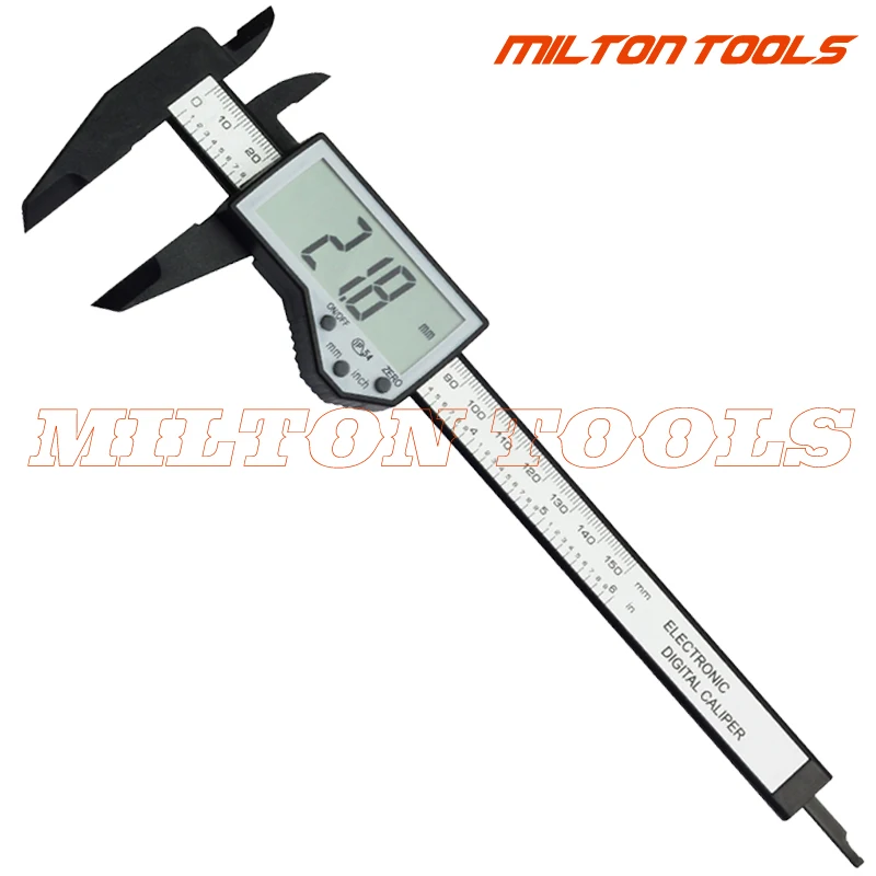 Цифровой штангенциркуль из углеродного волокна с ЖК дисплеем 150 мм 6 дюймов