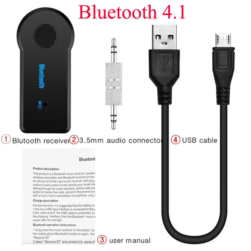 Black 2 Bluetooth передатчик беспроводной Bluetooth приемник 3,5 мм аудио AUX громкой связи беспроводной адаптер для автомобиля Bluetooth 5,0 наушники - Цвет: Black 2