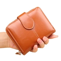 designer women wallet female purse leather wallet short trifold coin purse card holder money clutch multifunction zipper bag