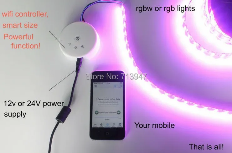 

10X Wholesale UFO shape 12-24V led RGBW WiFi remote wireless controller express free shipping