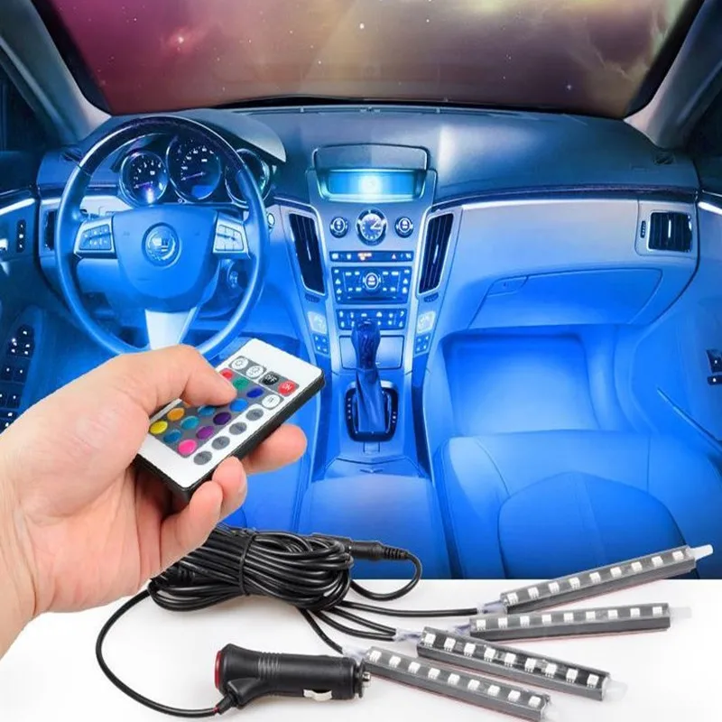 4 шт. 9 светодиодов RGB для салона автомобиля | Автомобили и мотоциклы