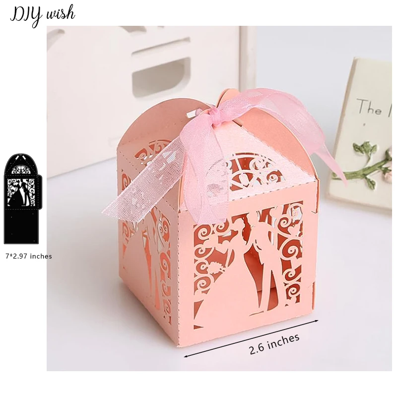 Sweet Lovers Box Die Couple Metal Cutting Dies New 2019 for Scrapbooking Gift Candy Box Greeting Card Wedding Decoration Cutter